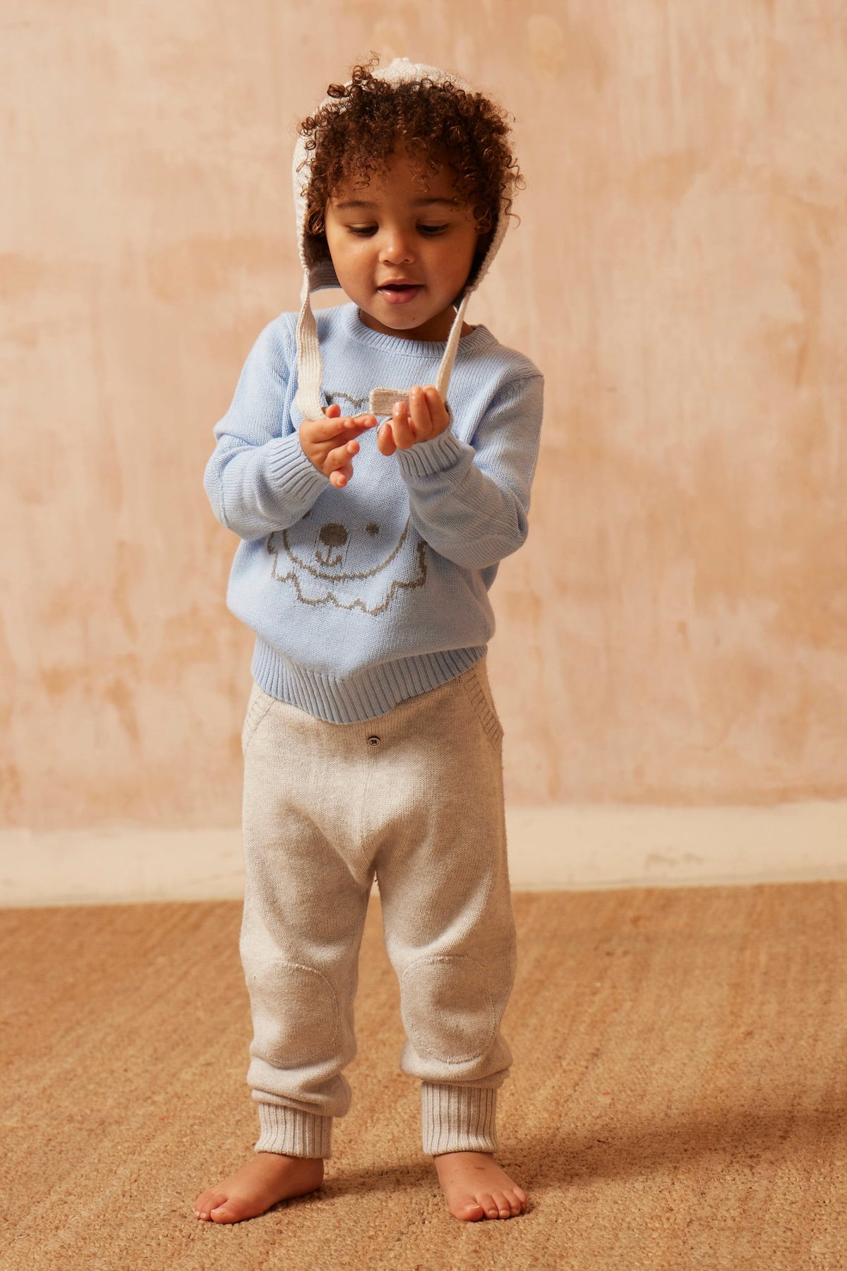 cute baby organic cotton lion sweater