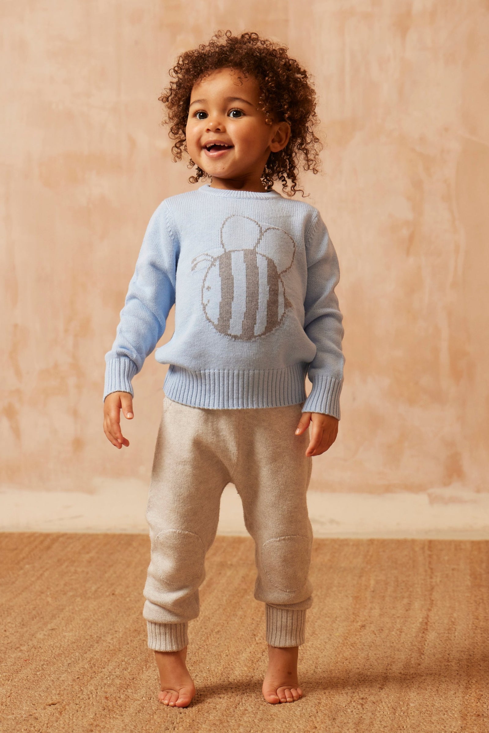 MIKA & MILO Baby Pants with Knee Pads | Grey - - organic cotton cashmere