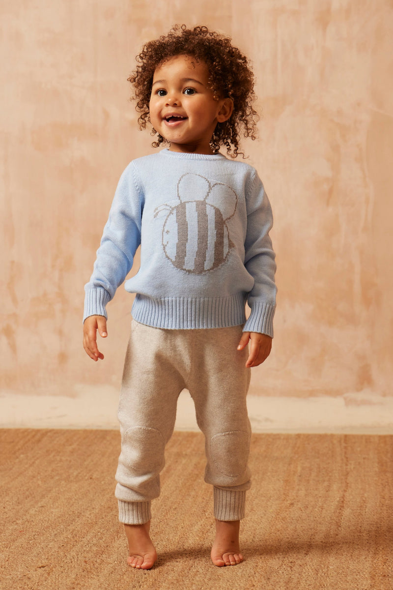 MIKA & MILO Baby Pants with Knee Pads | Grey - - organic cotton cashmere