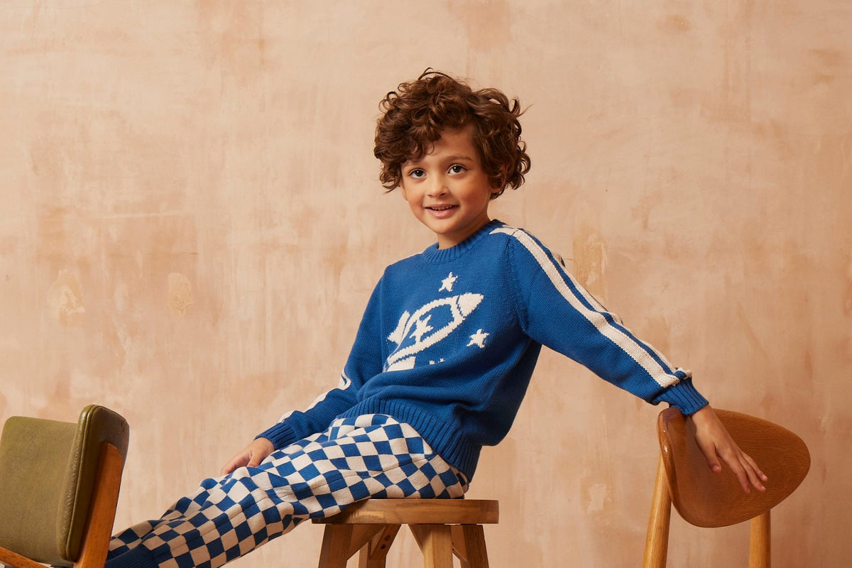 cute boys organic cotton rocket sweater