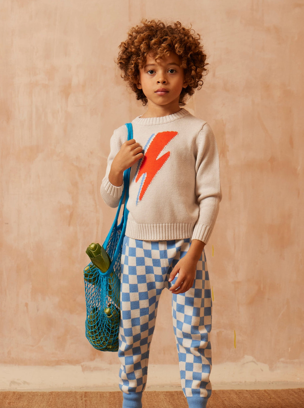 cute boys organic cotton lightning bolt sweater