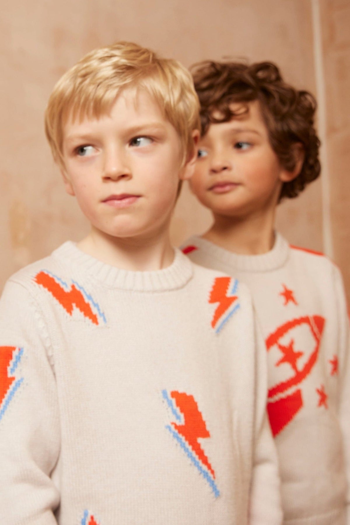 cute boys organic cotton lightning bolt sweater