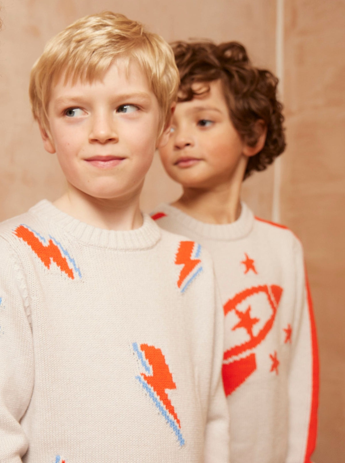 cute boys organic cotton lightning bolt sweater