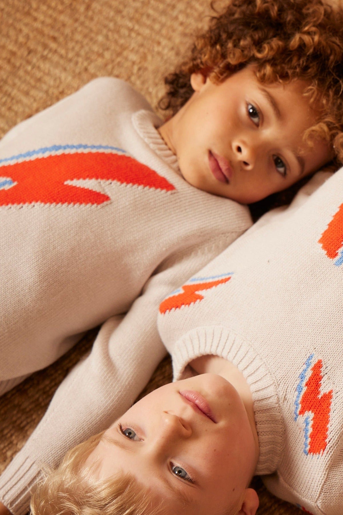 cute boys organic cotton lightning bolt sweater