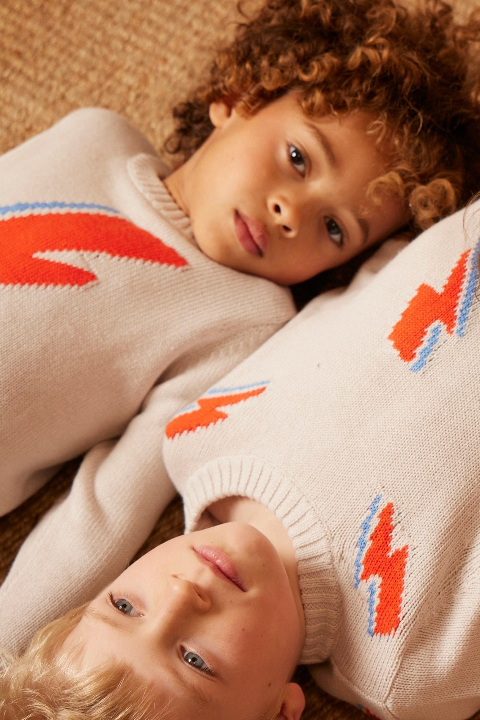 cute boys organic cotton lightning bolt sweater