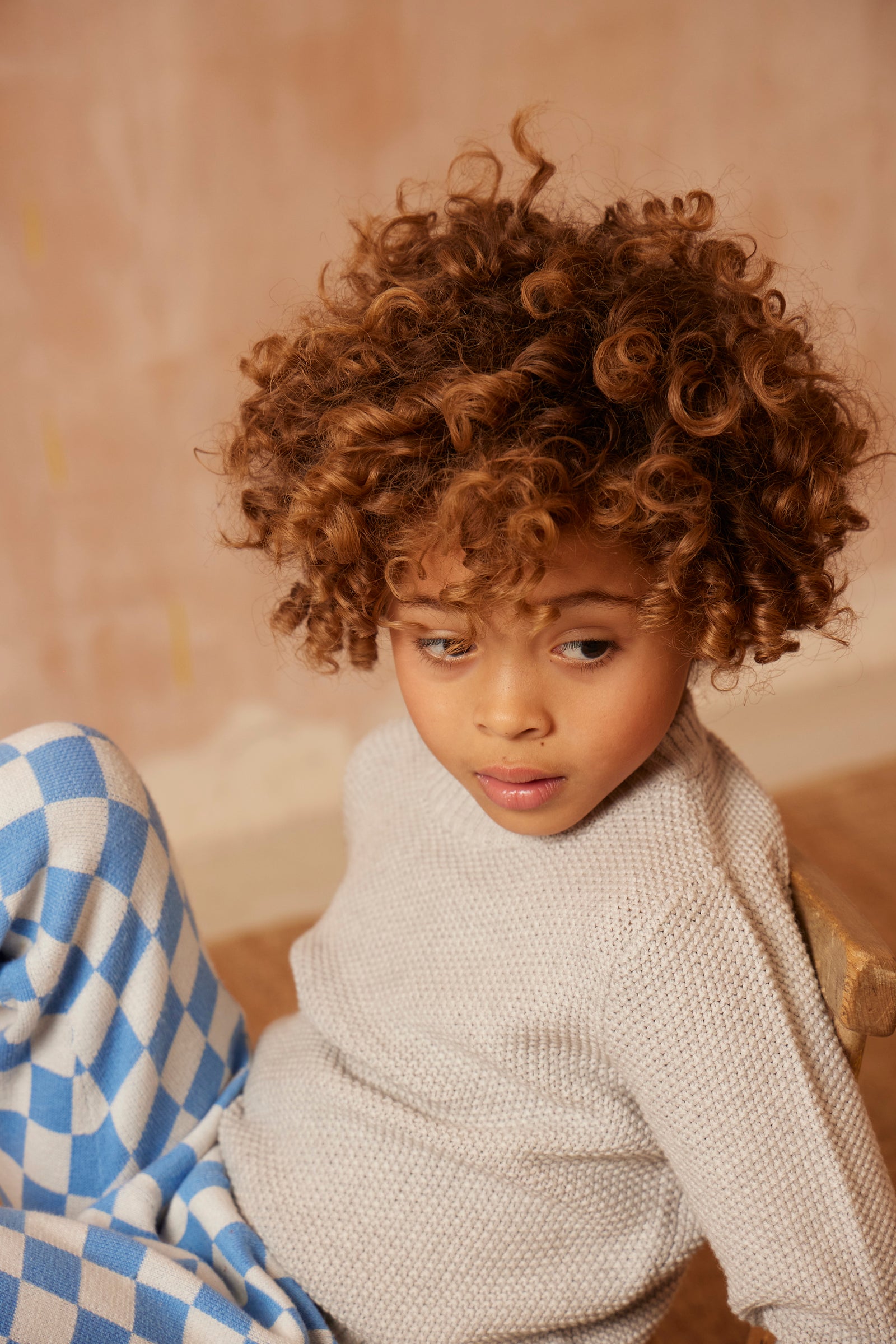 MIKA & MILO Moss Stitch Jumper | Grey - - organic cotton cashmere