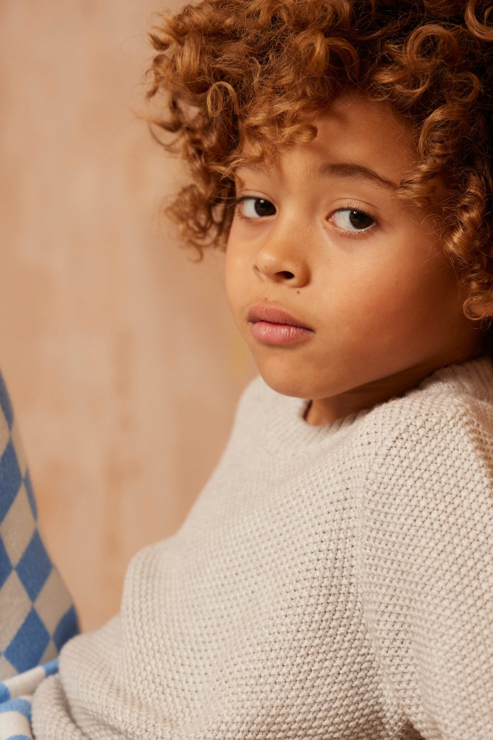 MIKA & MILO Moss Stitch Jumper | Grey - - organic cotton cashmere