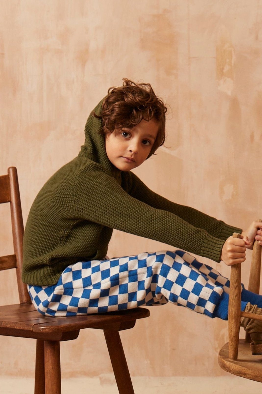 MIKA & MILO Moss Stitch Hoodie | Avocado - - organic cotton cashmere