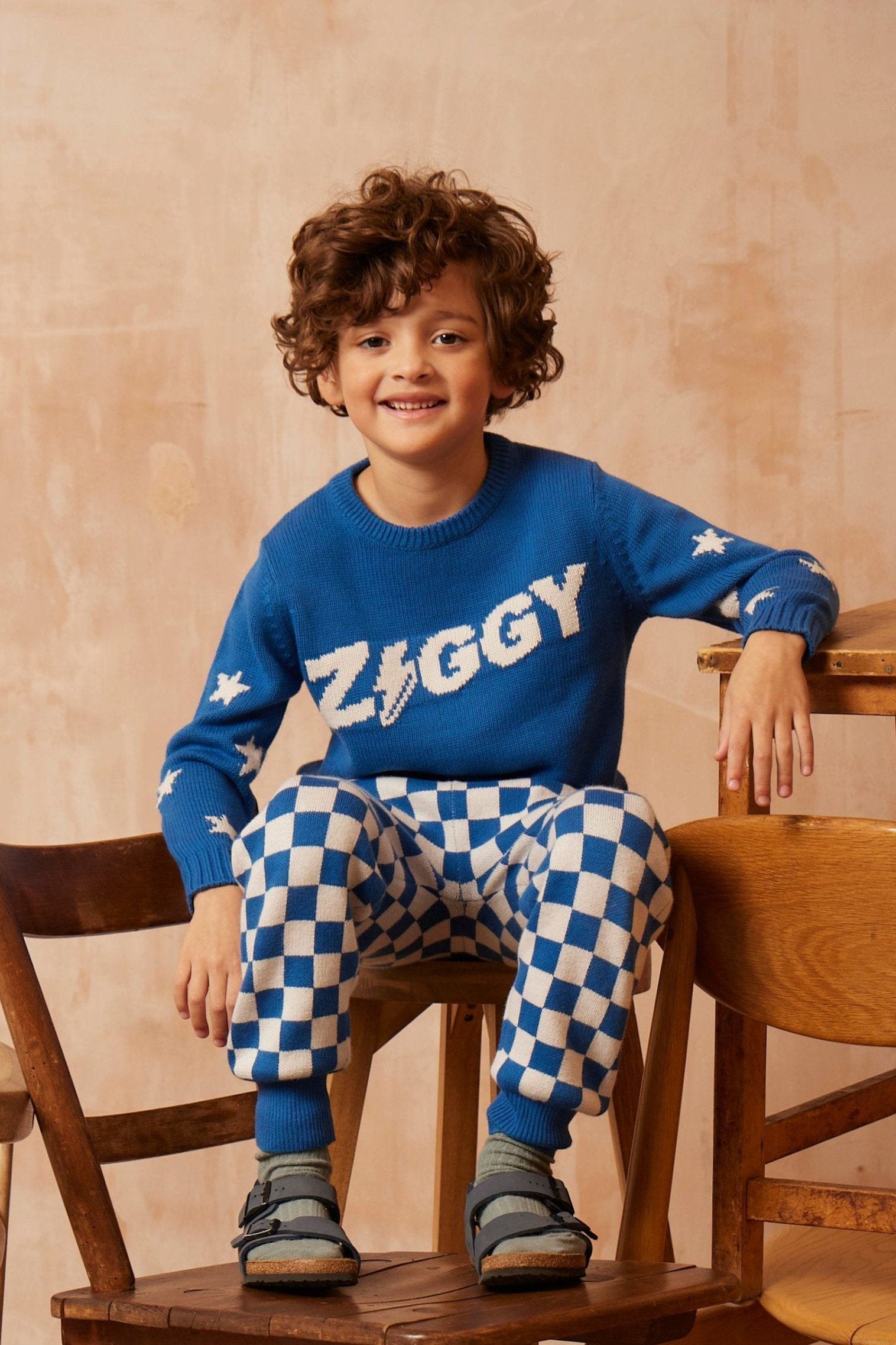 MIKA & MILO Ziggy Star Jumper | Cobalt - - organic cotton cashmere