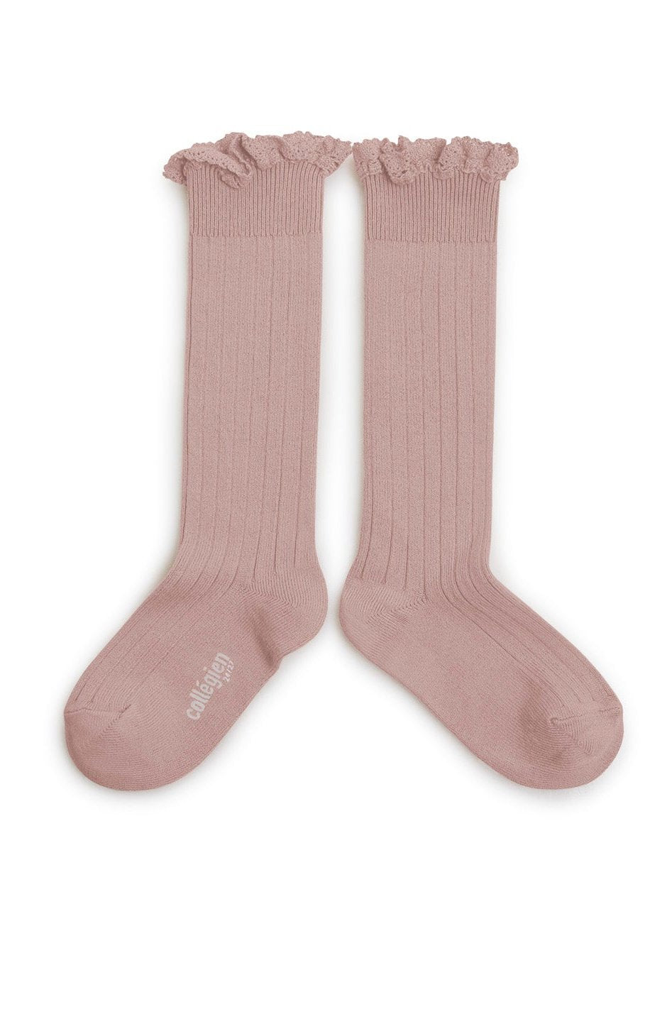MIKA & MILO Josephine Knee High Frill Socks - - organic cotton cashmere