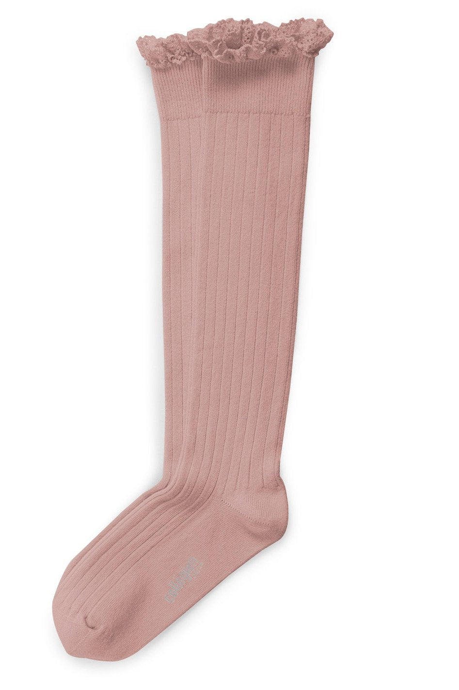MIKA & MILO Josephine Knee High Frill Socks - - organic cotton cashmere