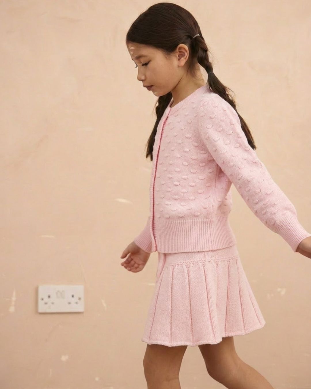 Popcorn Knit Cardigan | Blush — image 3 of 7