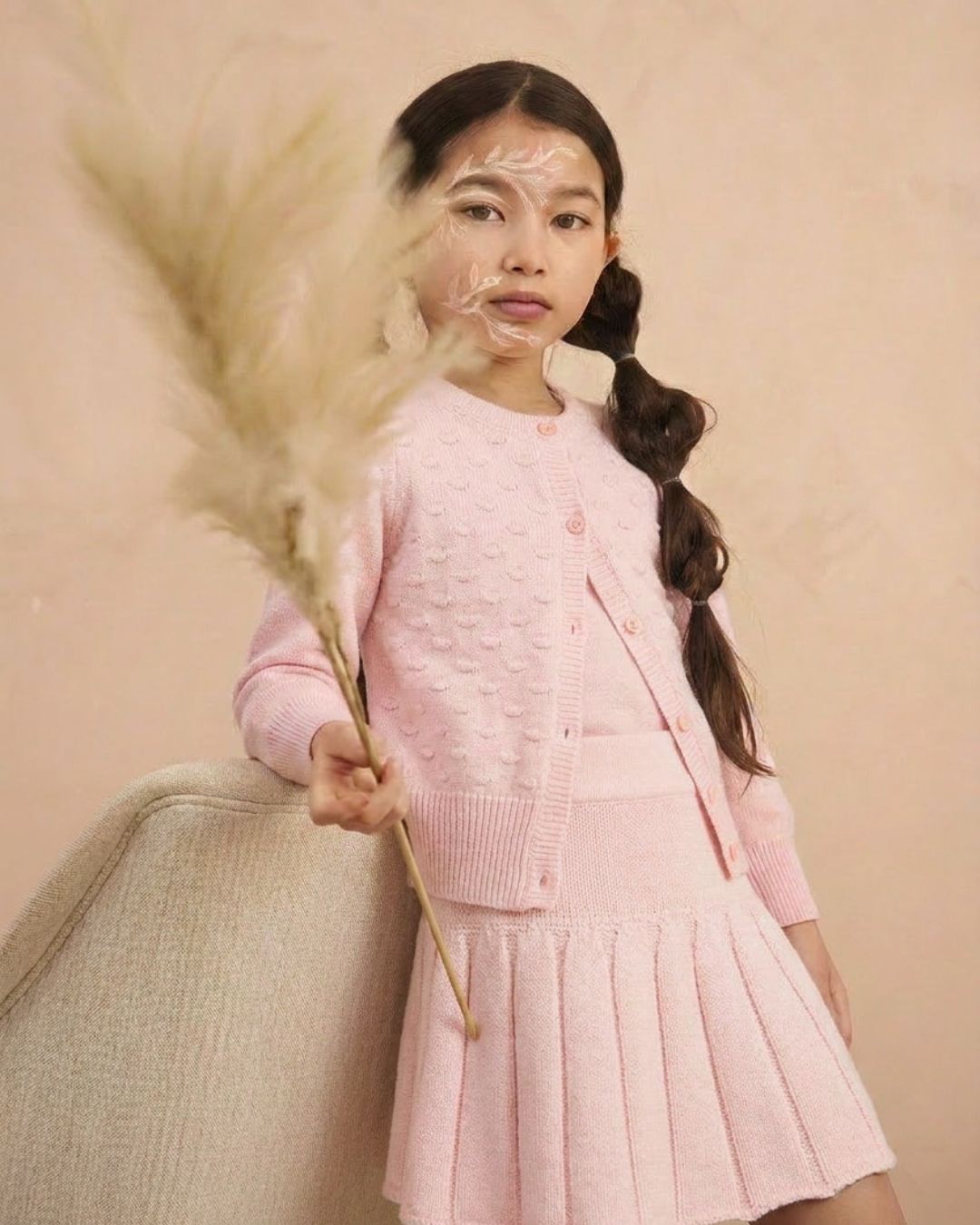 Popcorn Knit Cardigan | Blush — image 5 of 7