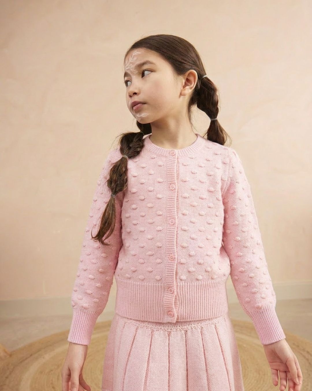Popcorn Knit Cardigan | Blush — image 6 of 7
