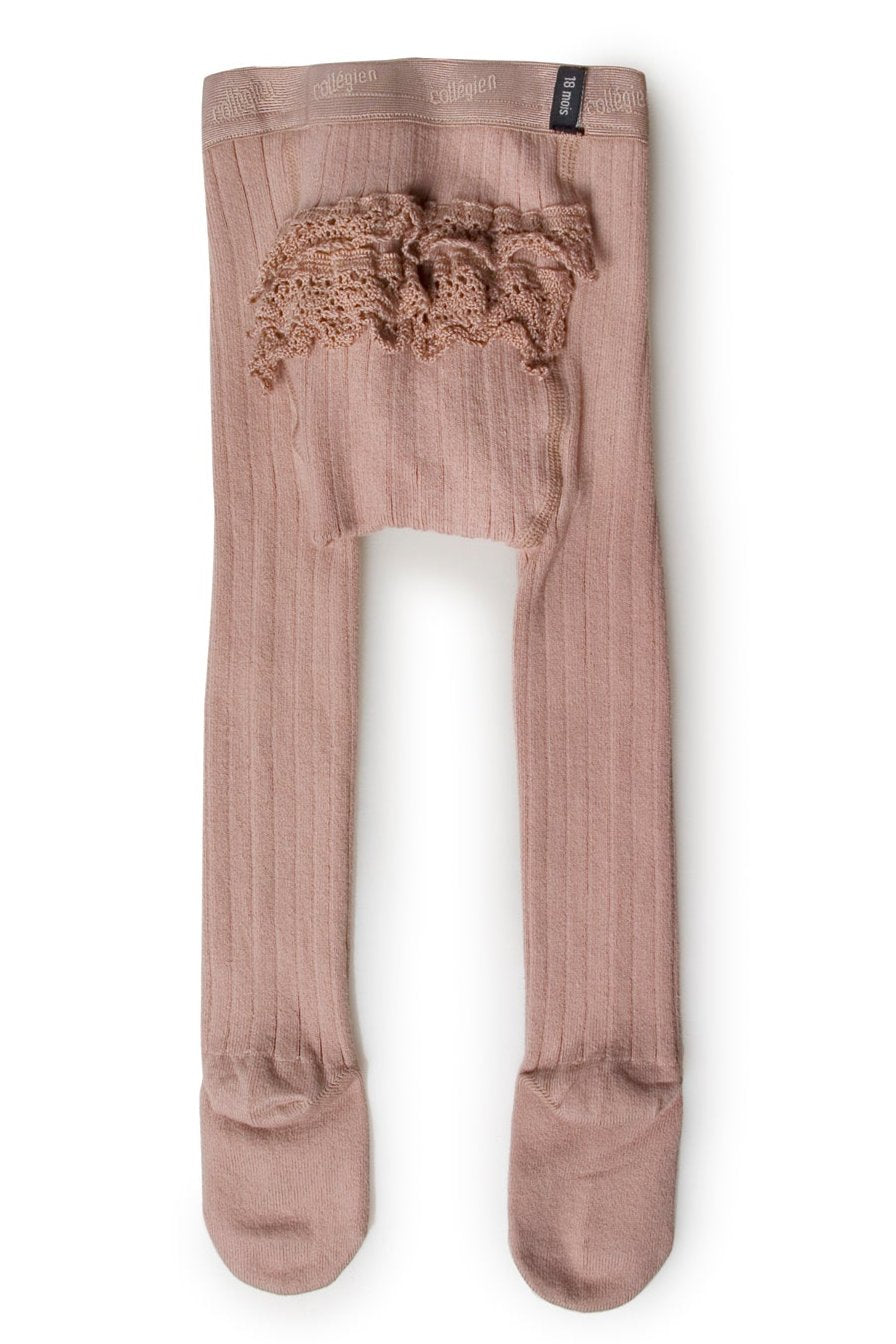 MIKA & MILO Baby Frill Bum Tights - - organic cotton cashmere