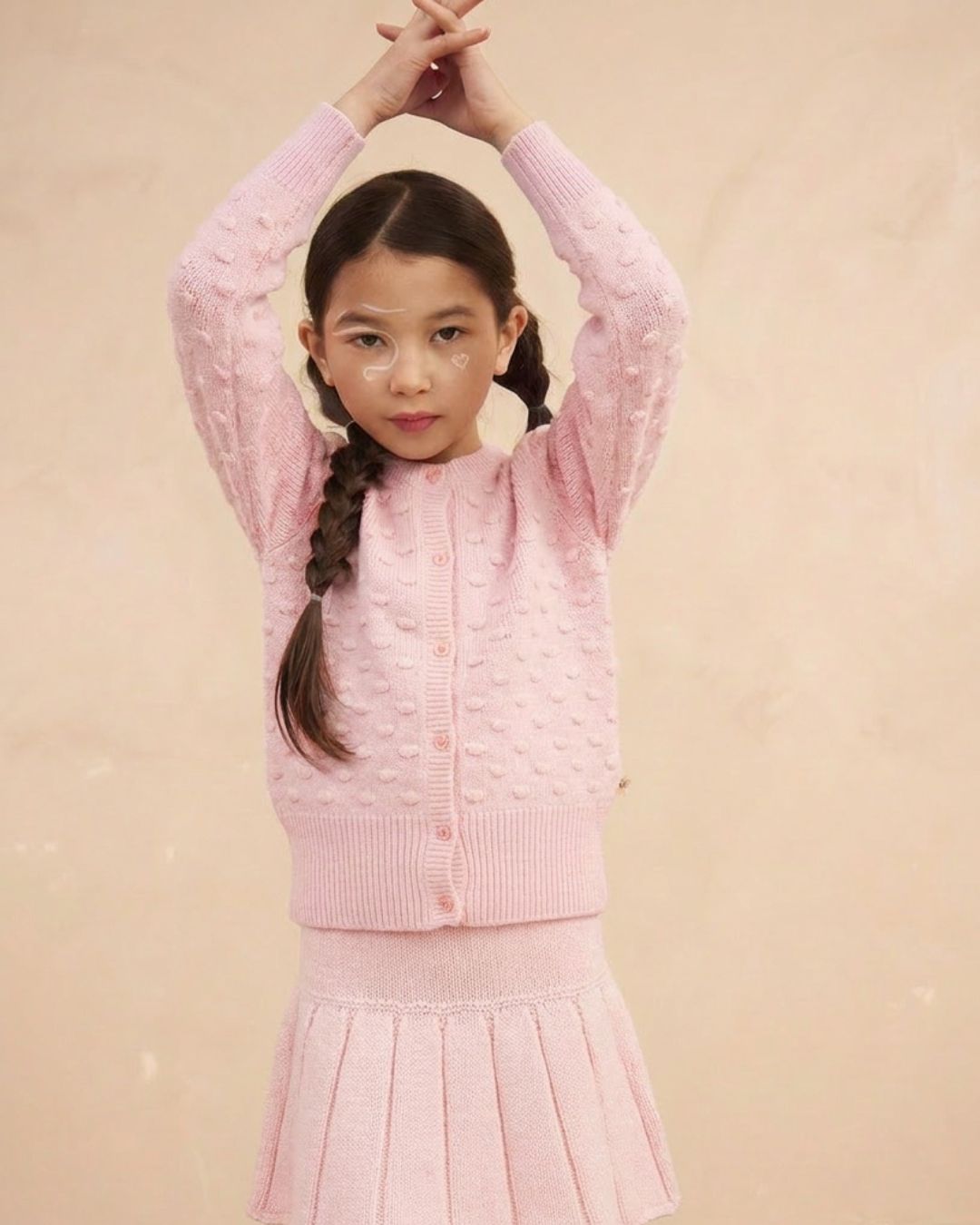 Popcorn Knit Cardigan | Blush — image 7 of 7