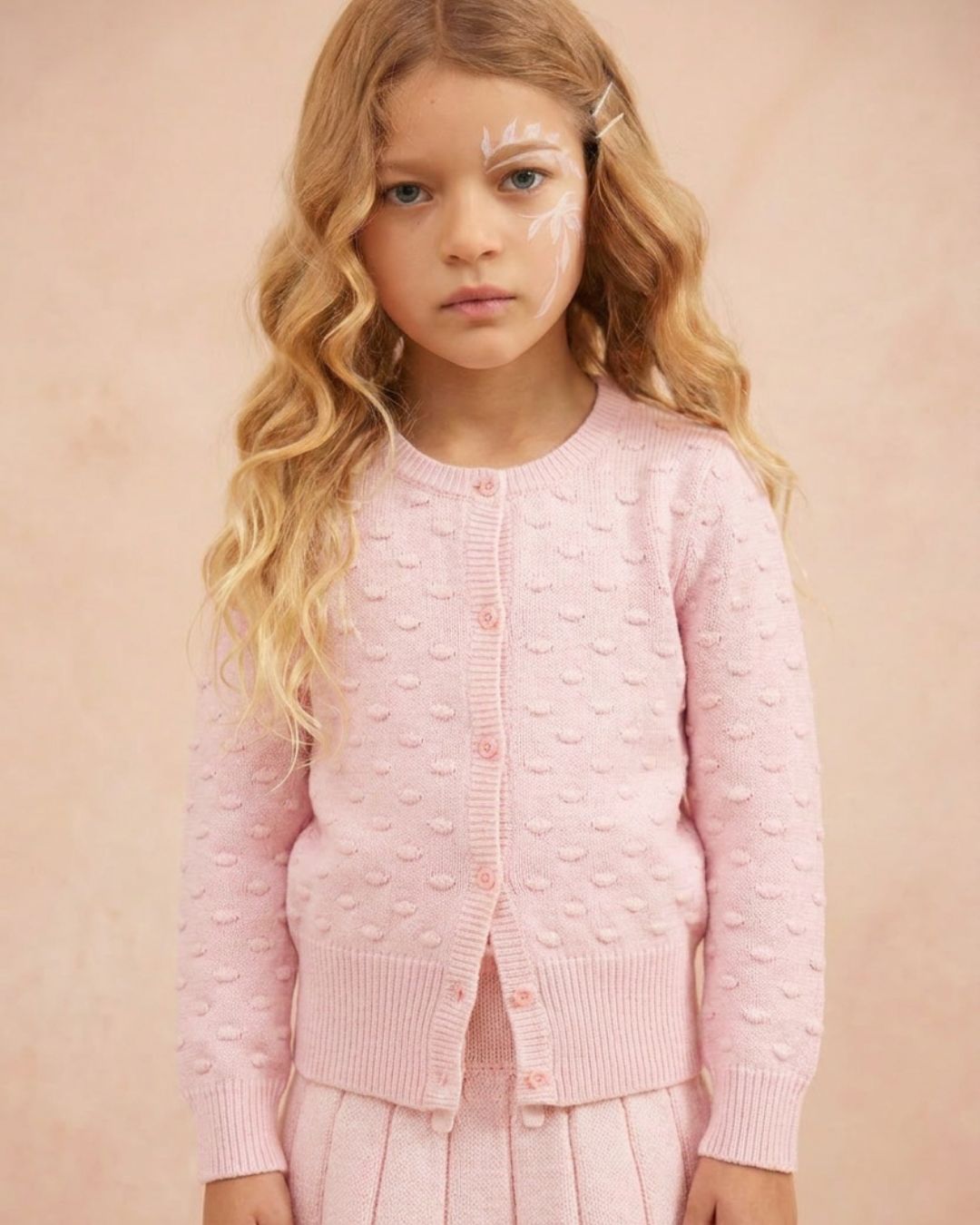 Popcorn Knit Cardigan | Blush — image 1 of 7