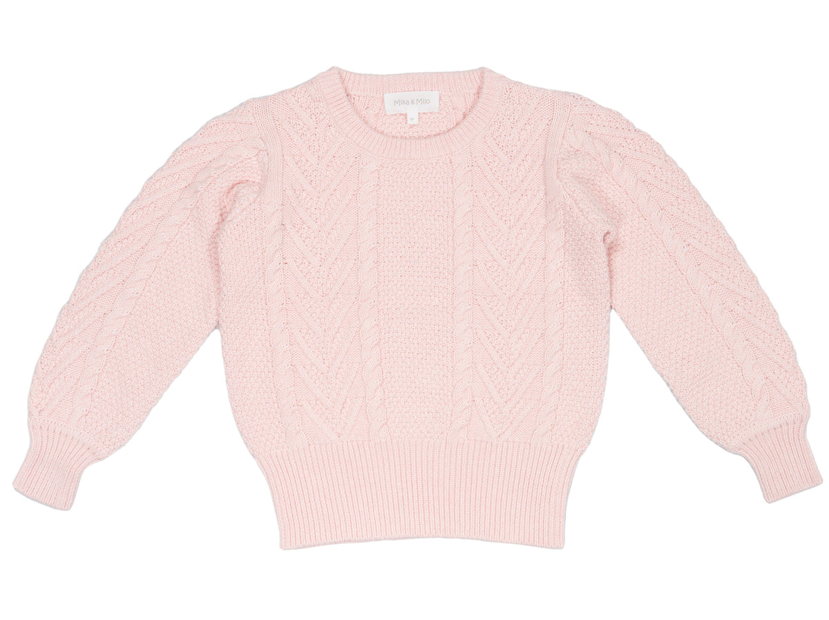 cute girls organic cotton cable knit sweater