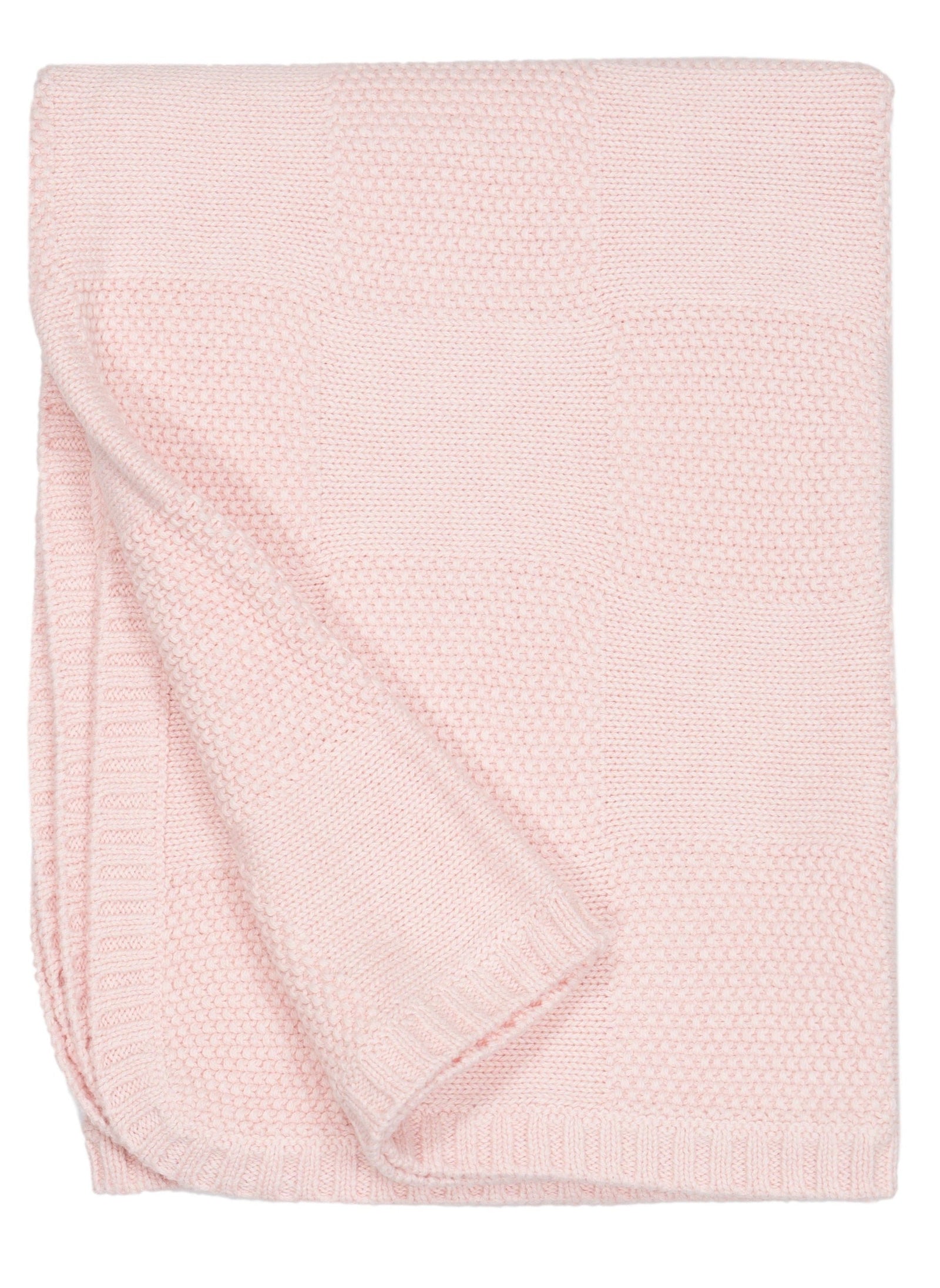 MIKA & MILO Moss Stitch Baby Blanket | Blush - - organic cotton cashmere