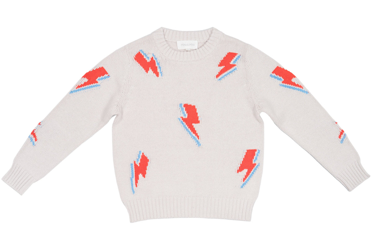 cute boys organic cotton lightning bolt sweater