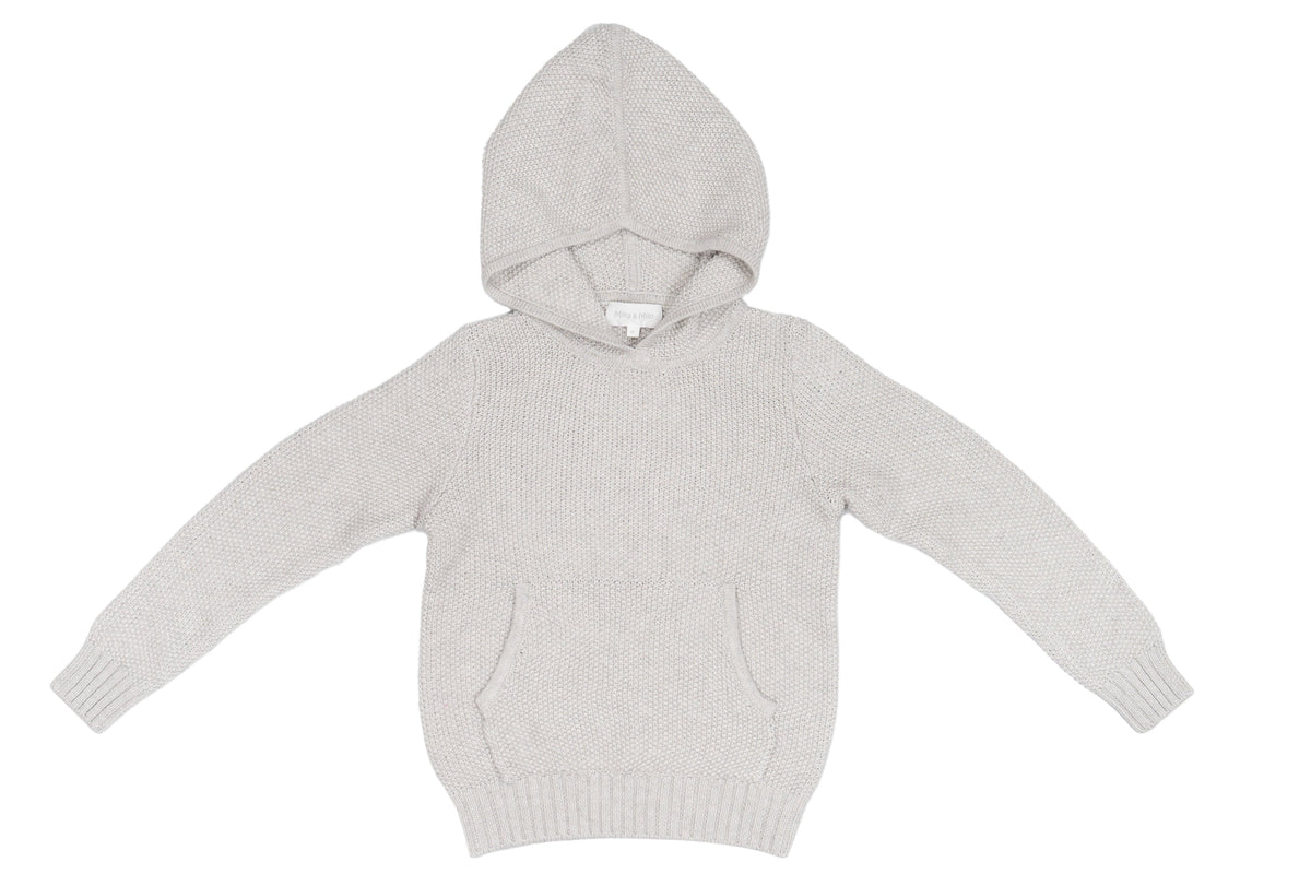 Moss Stitch Hoodie | Grey