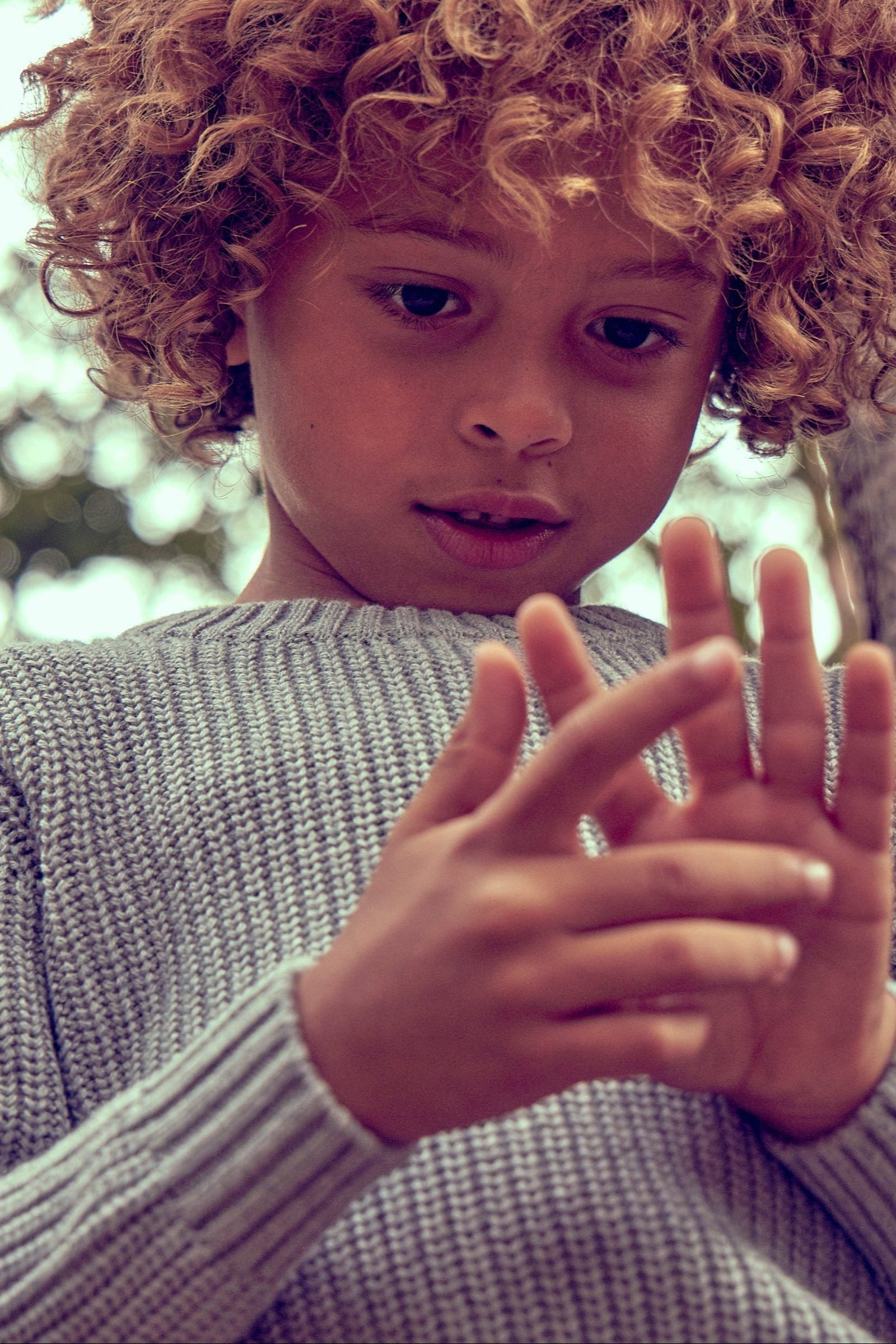 MIKA & MILO Boys Fisherman Jumper | Oxford Grey - - organic cotton cashmere