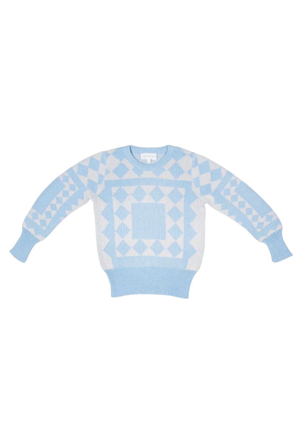 MIKA & MILO Aztec Jumper | Sky - - organic cotton cashmere