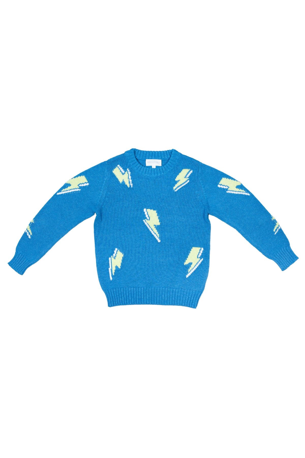 MIKA & MILO Bolt Storm Jumper | Hussar Blue - - organic cotton cashmere
