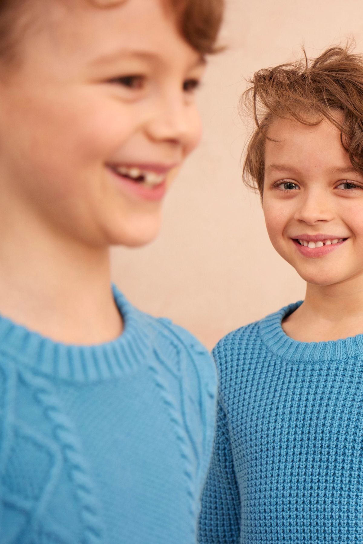 MIKA & MILO Cable Popcorn Jumper | Iceland Blue - - organic cotton cashmere