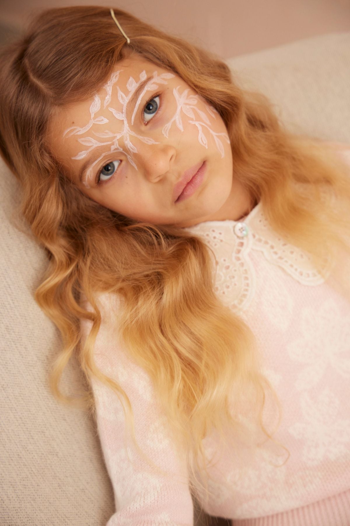 MIKA & MILO Chestnut Leaves Jumper | Blush - - organic cotton cashmere