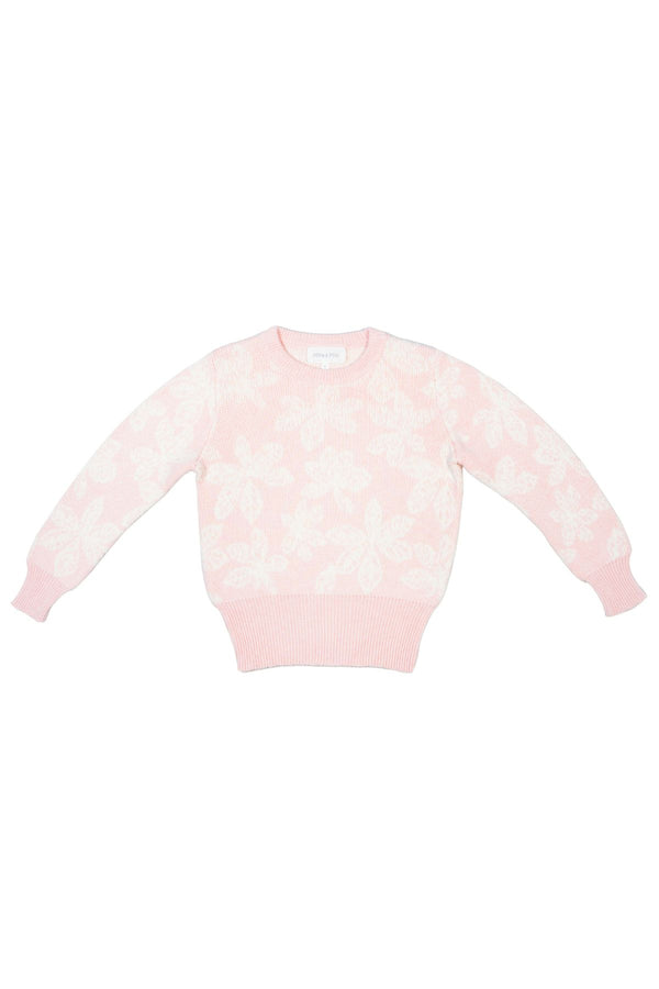 MIKA & MILO Chestnut Leaves Jumper | Blush - - organic cotton cashmere