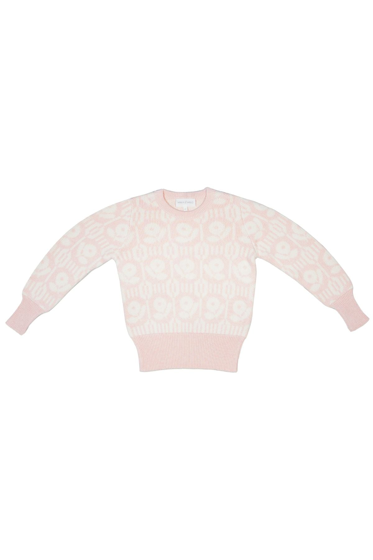 MIKA & MILO Flower Power Jumper | Blush - - organic cotton cashmere