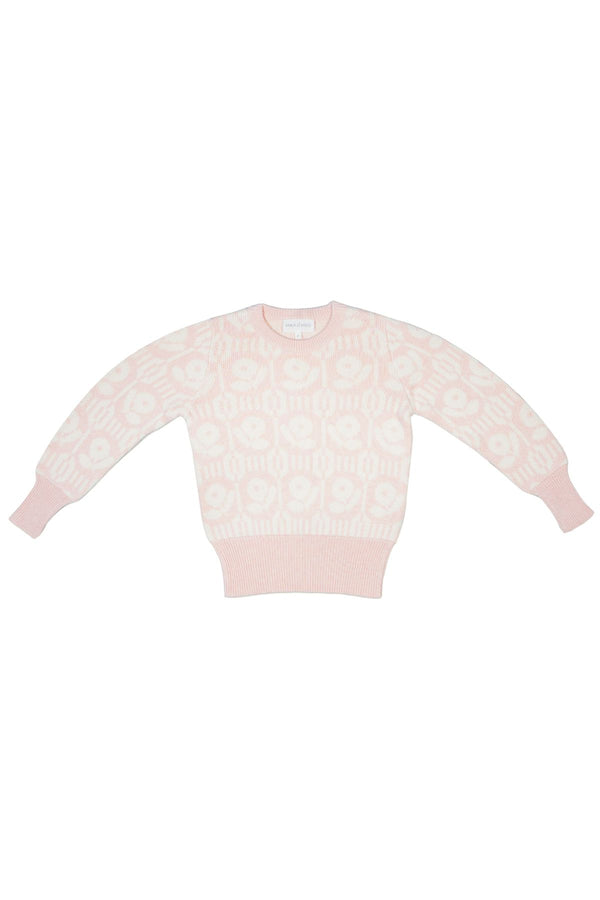 MIKA & MILO Flower Power Jumper | Blush - - organic cotton cashmere