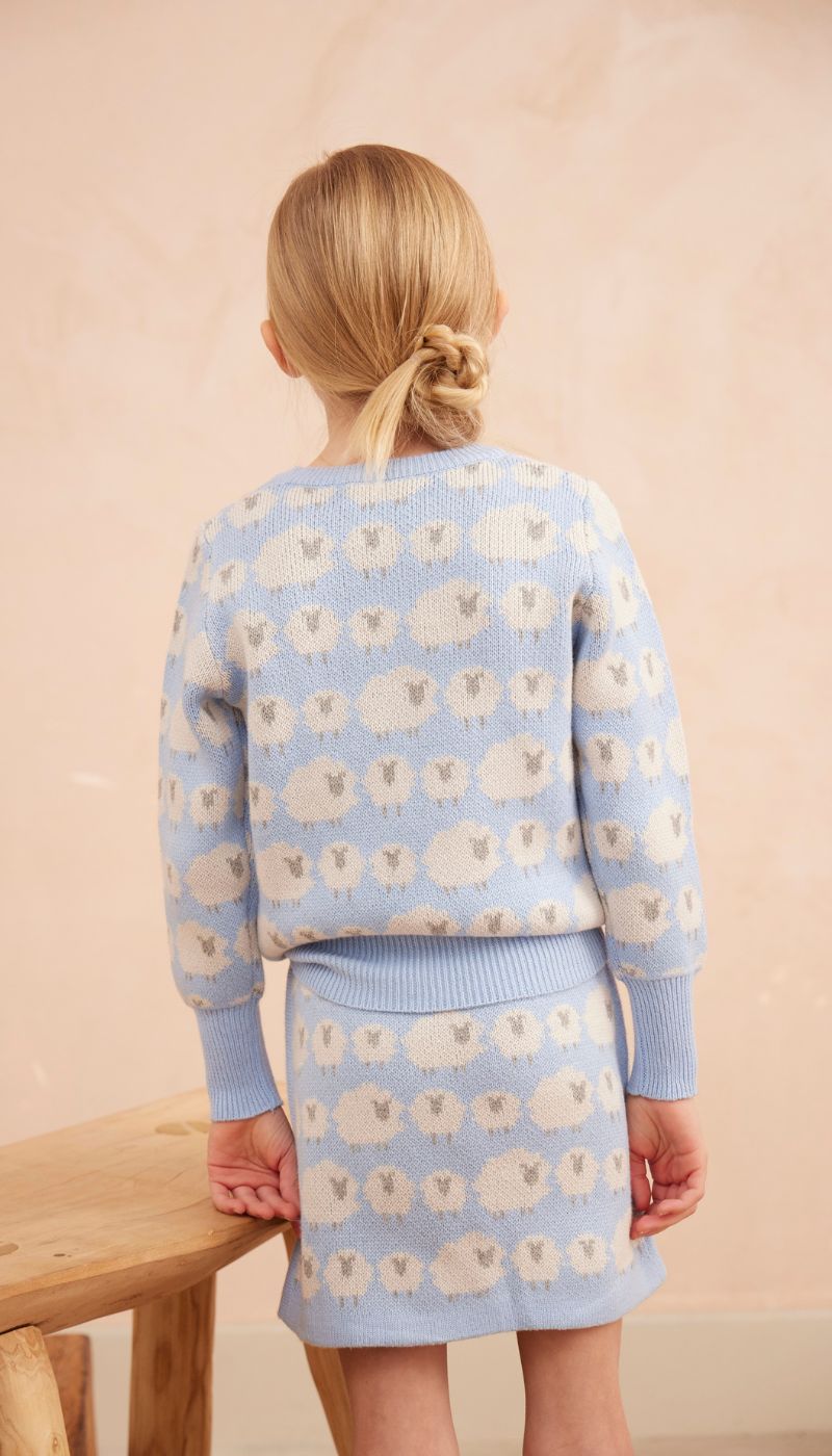 Little Bo Peep Pencil Skirt | Sky