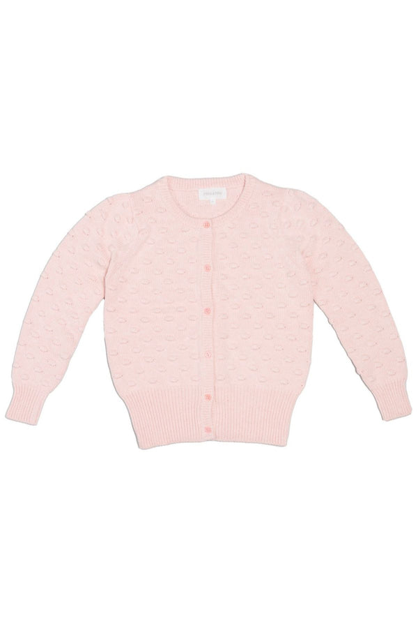 MIKA & MILO Popcorn Knit Cardigan | Blush - - organic cotton cashmere