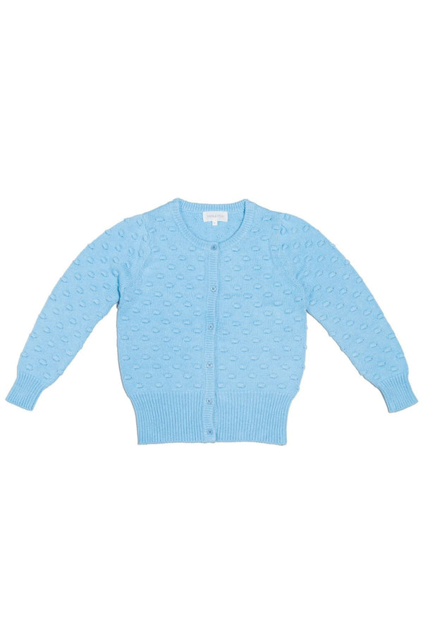 MIKA & MILO Popcorn Knit Cardigan | Sky - - organic cotton cashmere
