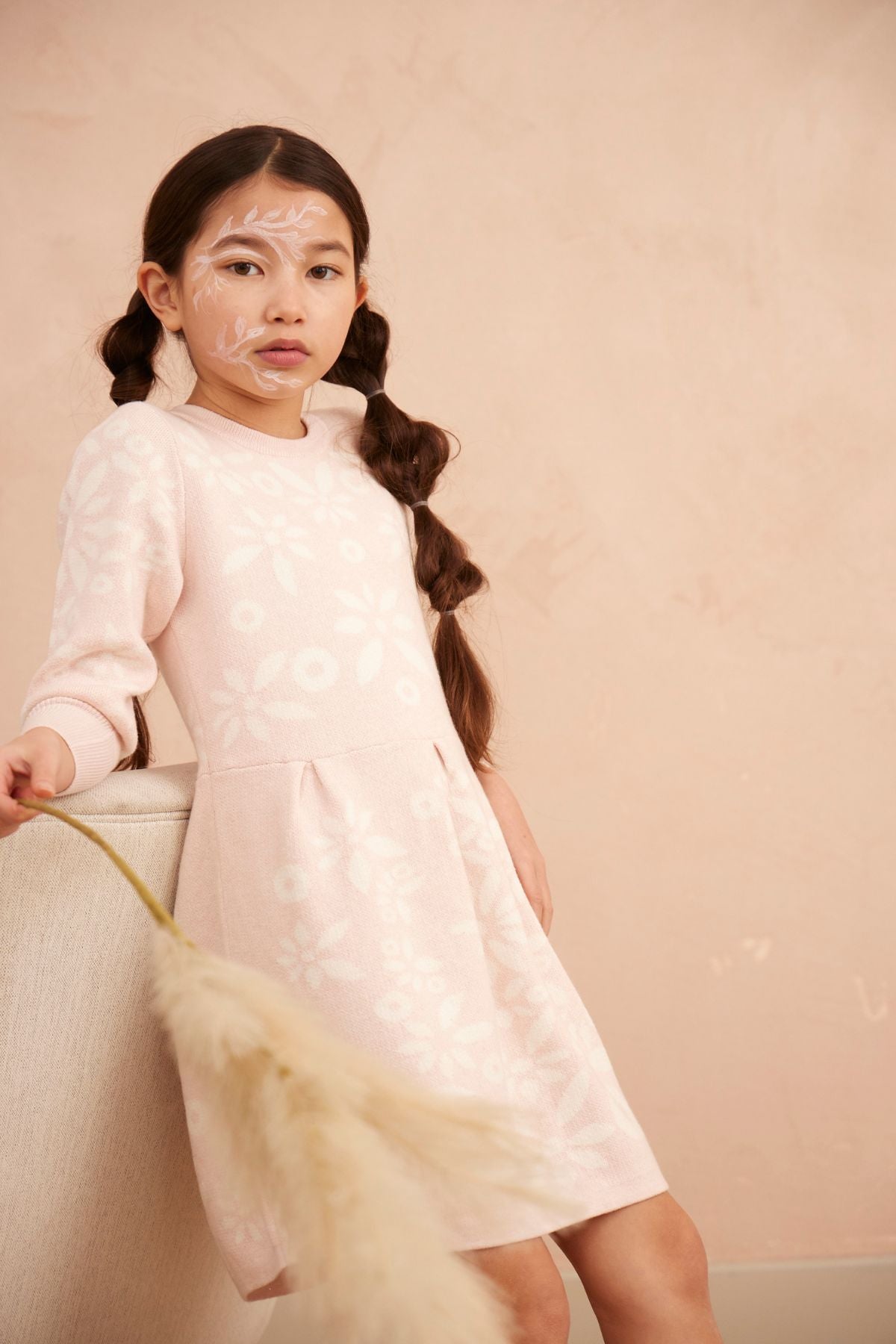 MIKA & MILO Snowflake Blossom Dress | Blush - - organic cotton cashmere