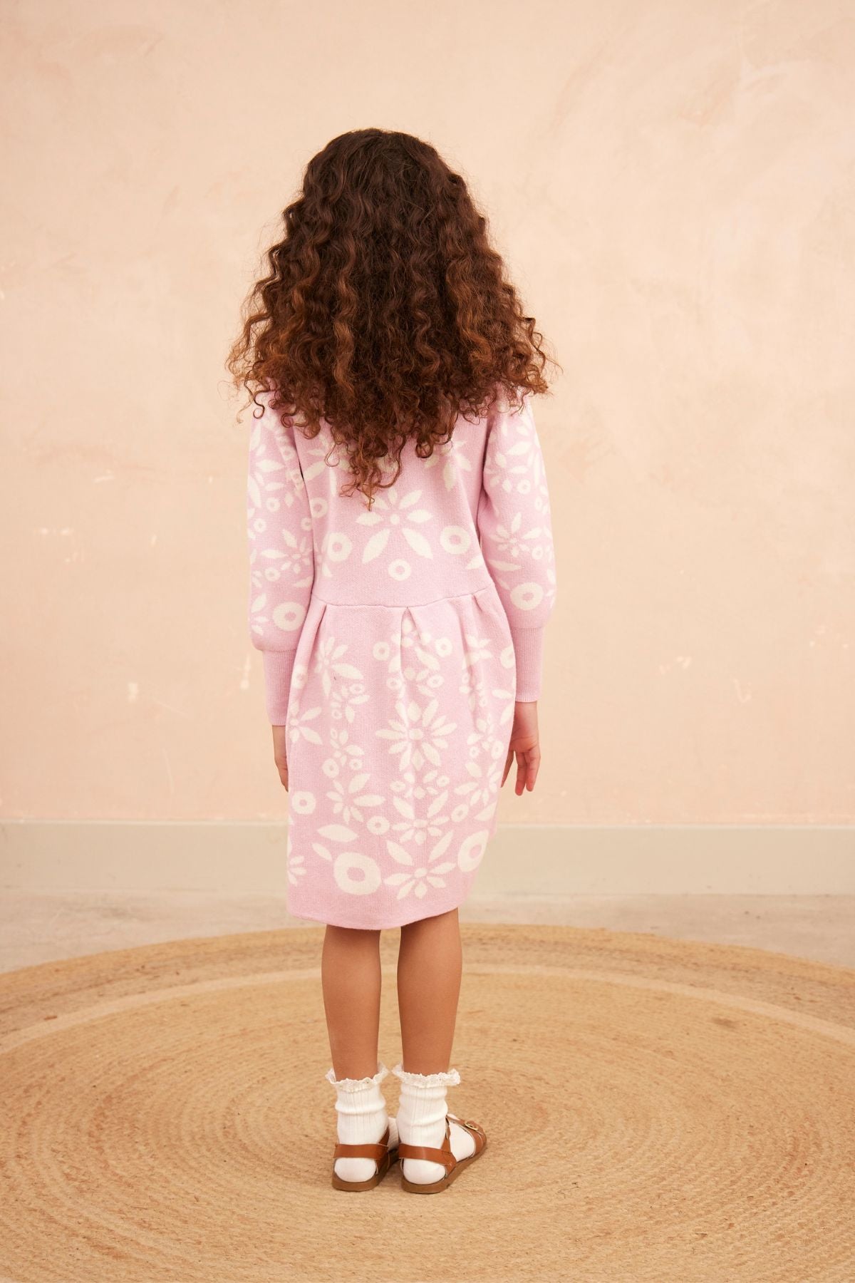 MIKA & MILO Snowflake Blossom Dress | Bubble Gum - - organic cotton cashmere