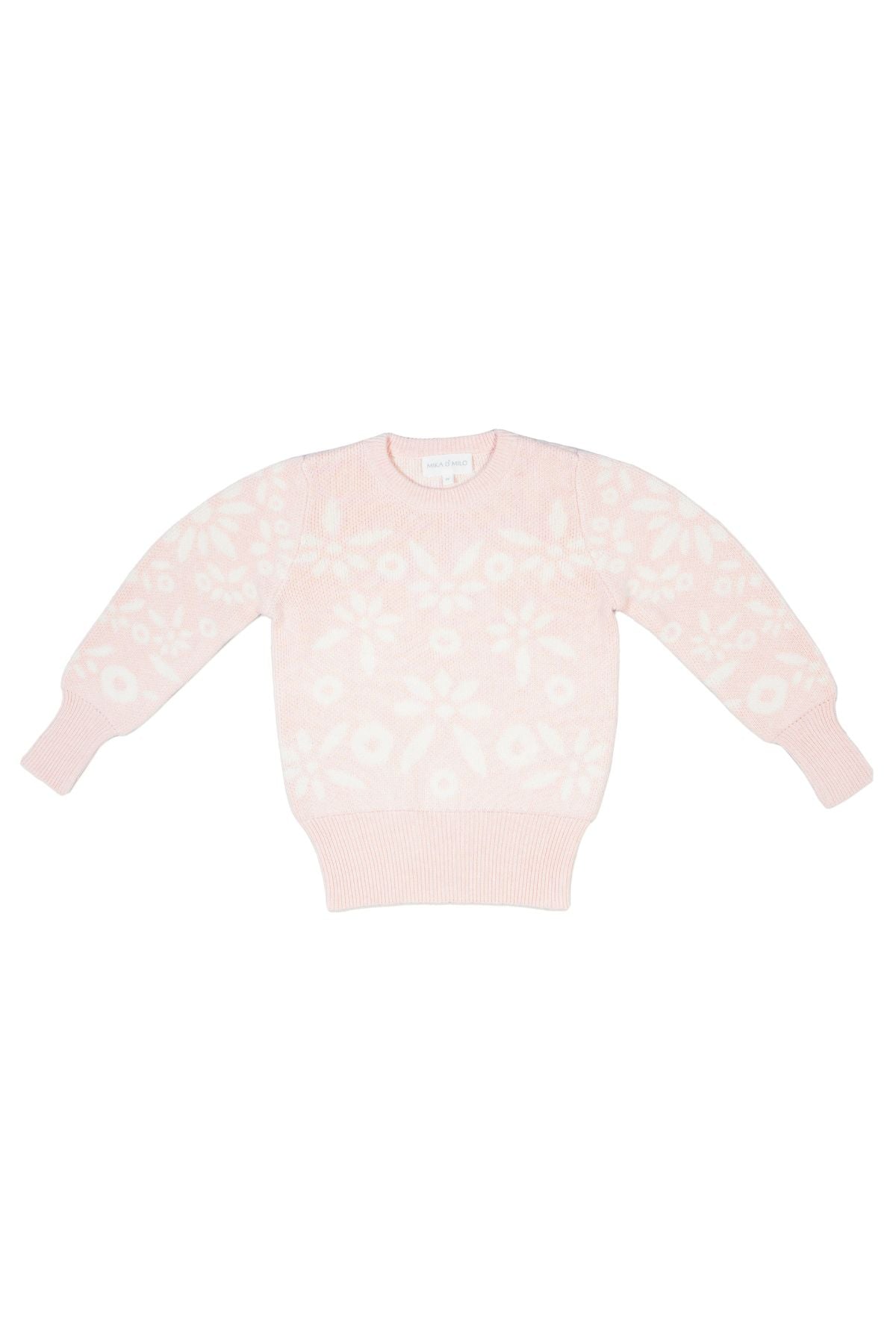 MIKA & MILO Snowflake Blossom Jumper | Blush - - organic cotton cashmere