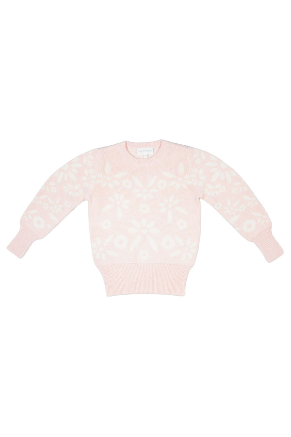 MIKA & MILO Snowflake Blossom Jumper | Blush - - organic cotton cashmere