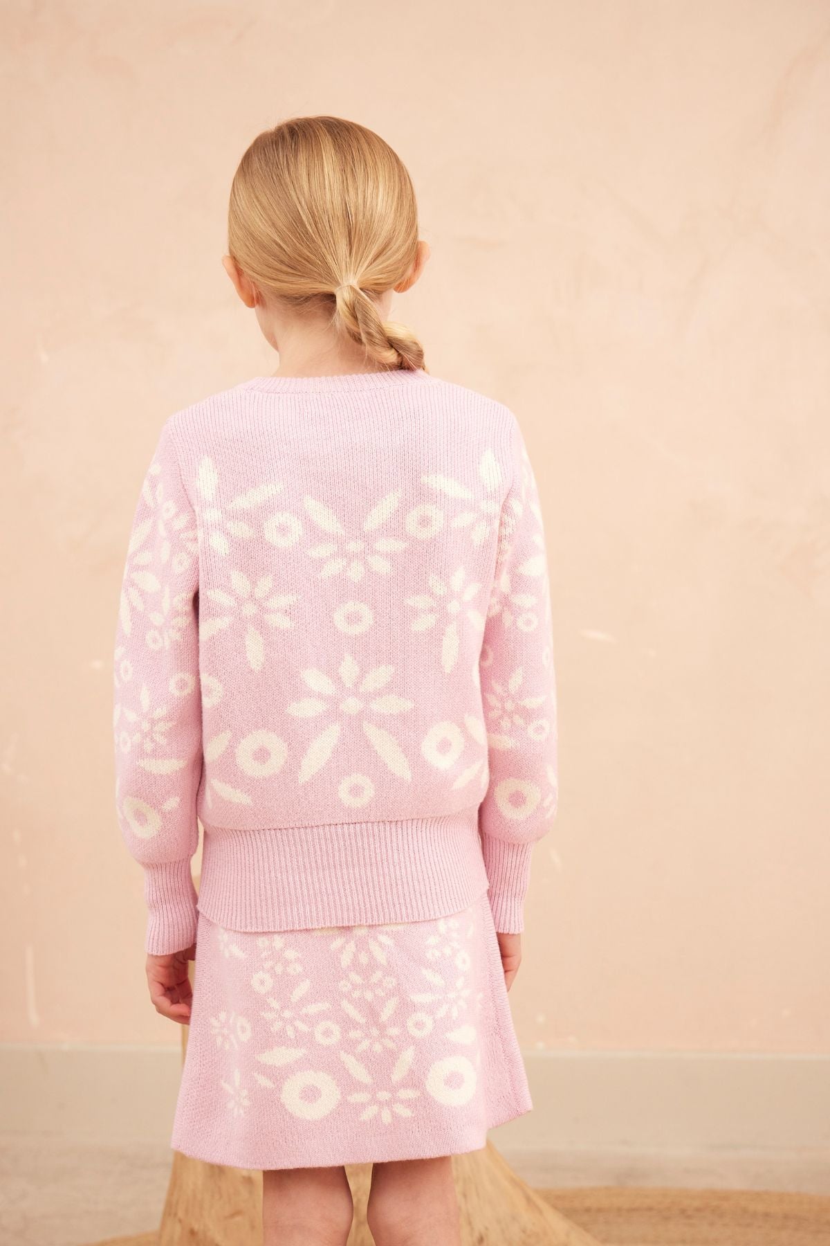 MIKA & MILO Snowflake Blossom Pencil Skirt | Bubble Gum - - organic cotton cashmere