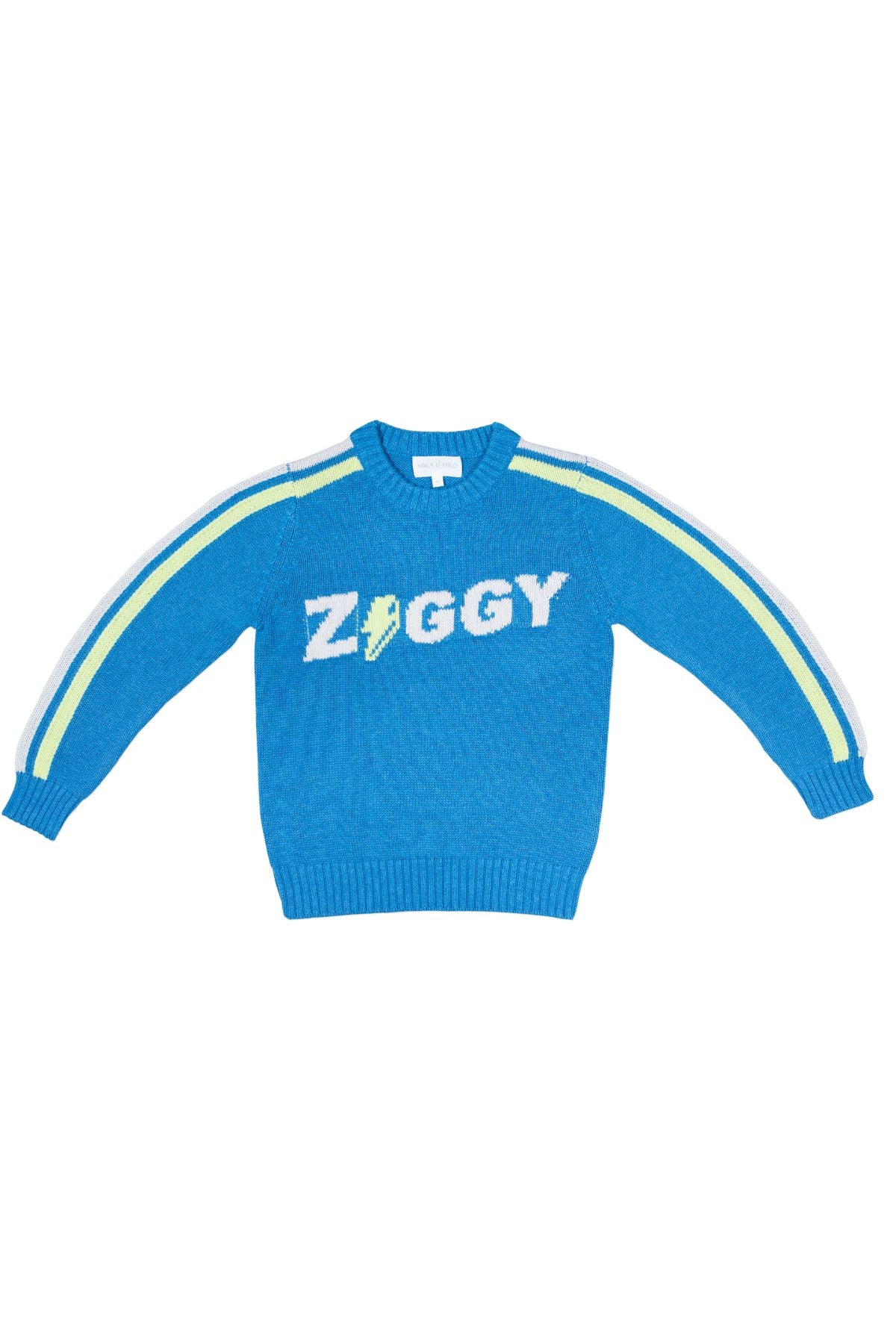 MIKA & MILO Striped Ziggy Jumper | Hussar Blue - - organic cotton cashmere