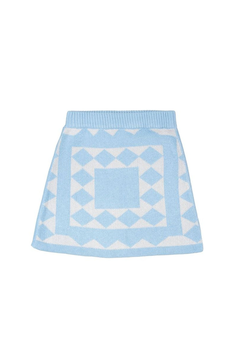 MIKA & MILO Aztec Pencil Skirt | Sky - - organic cotton cashmere
