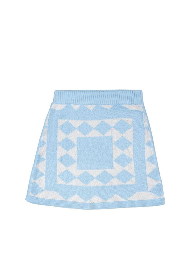 MIKA & MILO Aztec Pencil Skirt | Sky - - organic cotton cashmere