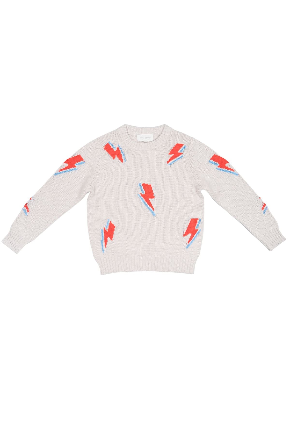 MIKA & MILO Bolt Storm Jumper | Chalk - - organic cotton cashmere