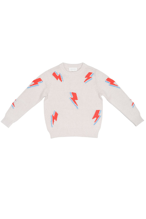 MIKA & MILO Bolt Storm Jumper | Chalk - - organic cotton cashmere