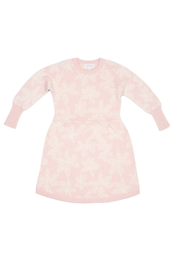 MIKA & MILO Chestnut Leaves Dress | Blush - - organic cotton cashmere