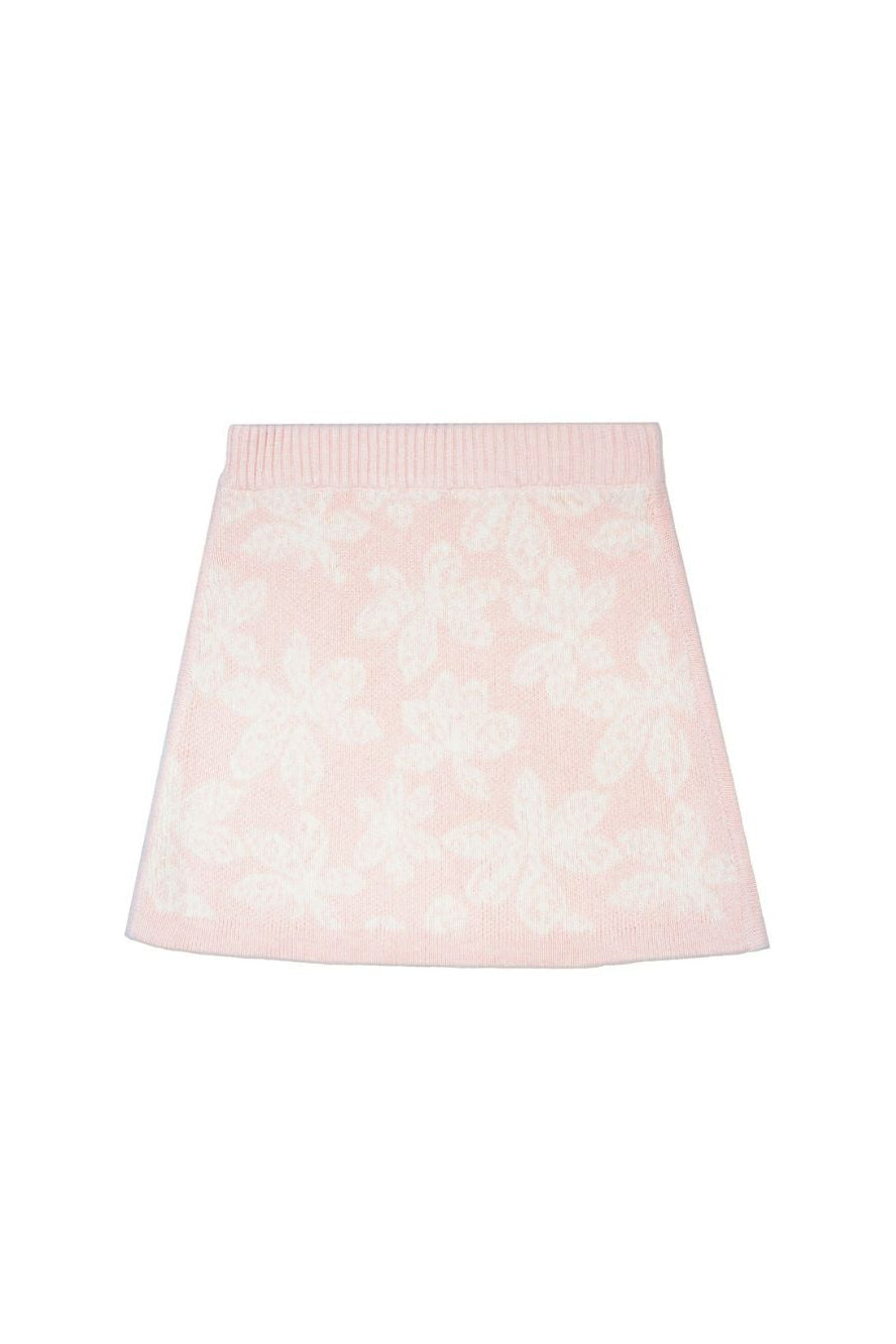 MIKA & MILO Chestnut Leaves Pencil Skirt | Blush - - organic cotton cashmere