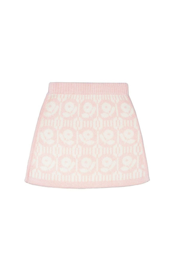 MIKA & MILO Flower Power Pencil Skirt | Blush - - organic cotton cashmere