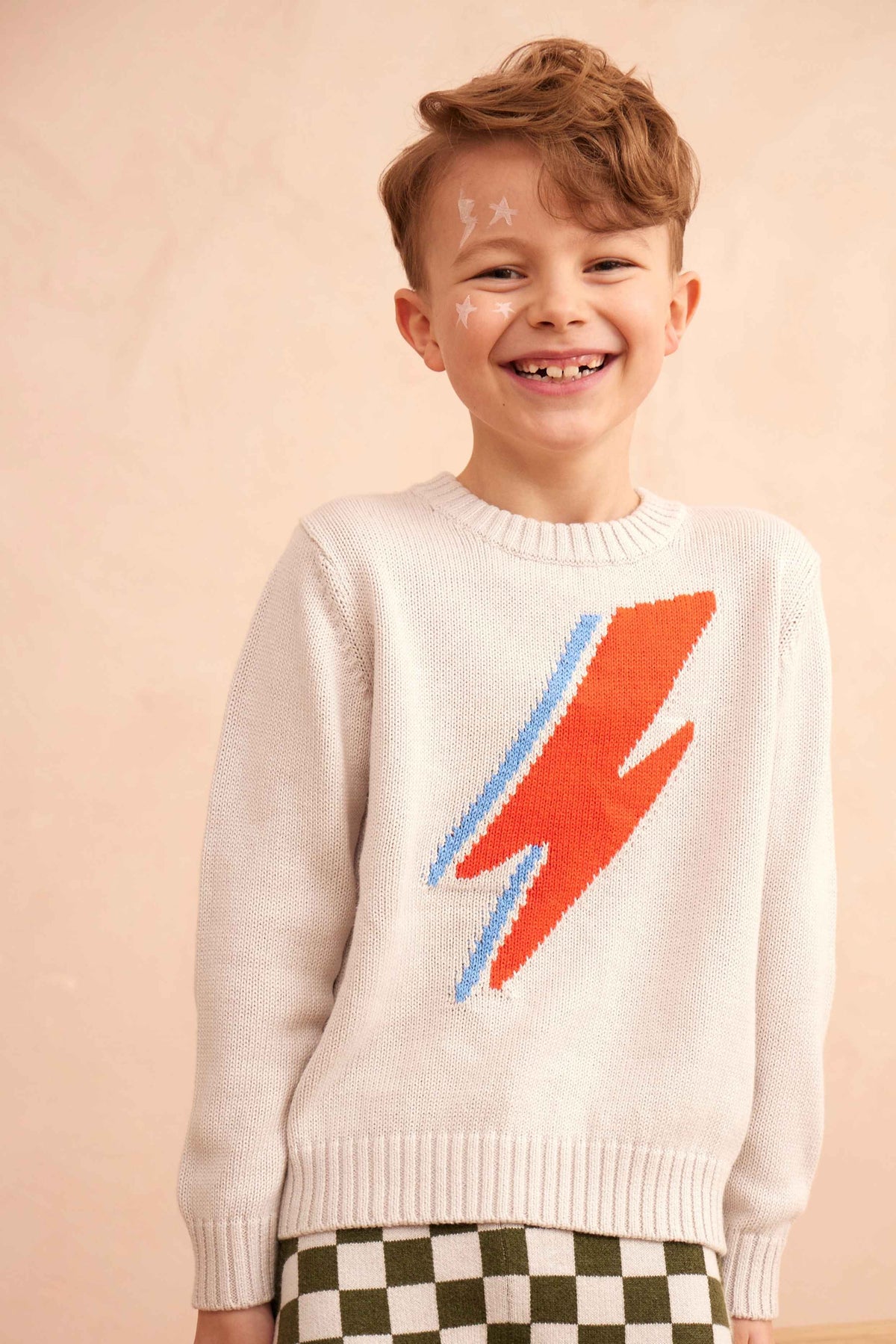 Lightning Bolt Jumper | Chalk